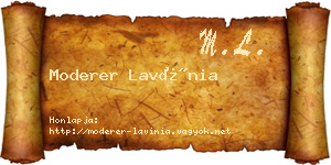 Moderer Lavínia névjegykártya